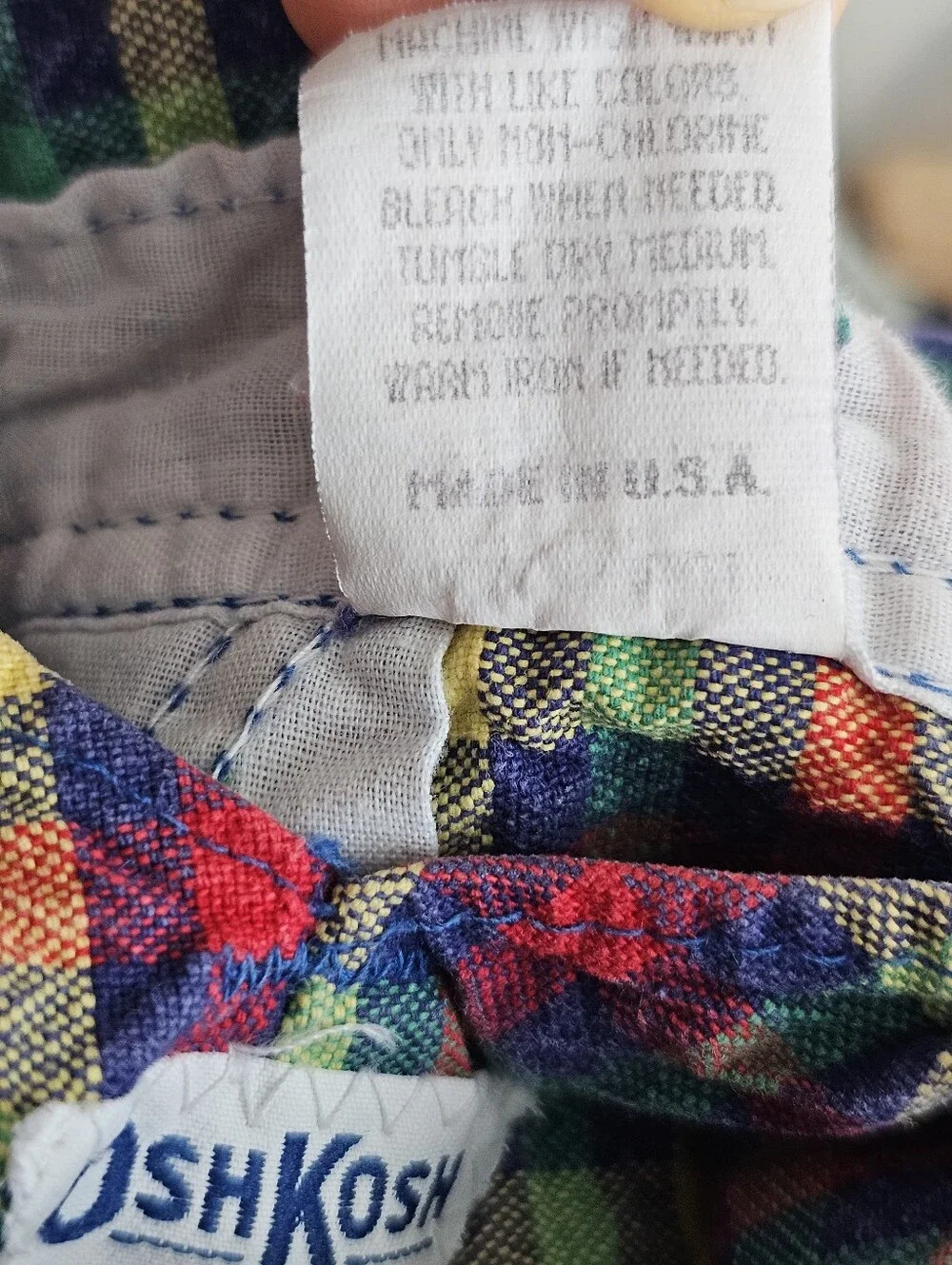 Vintage 80s/90s OshKosh B’Gosh Vestbak Plaid Overalls Toddler 18M Made In USA